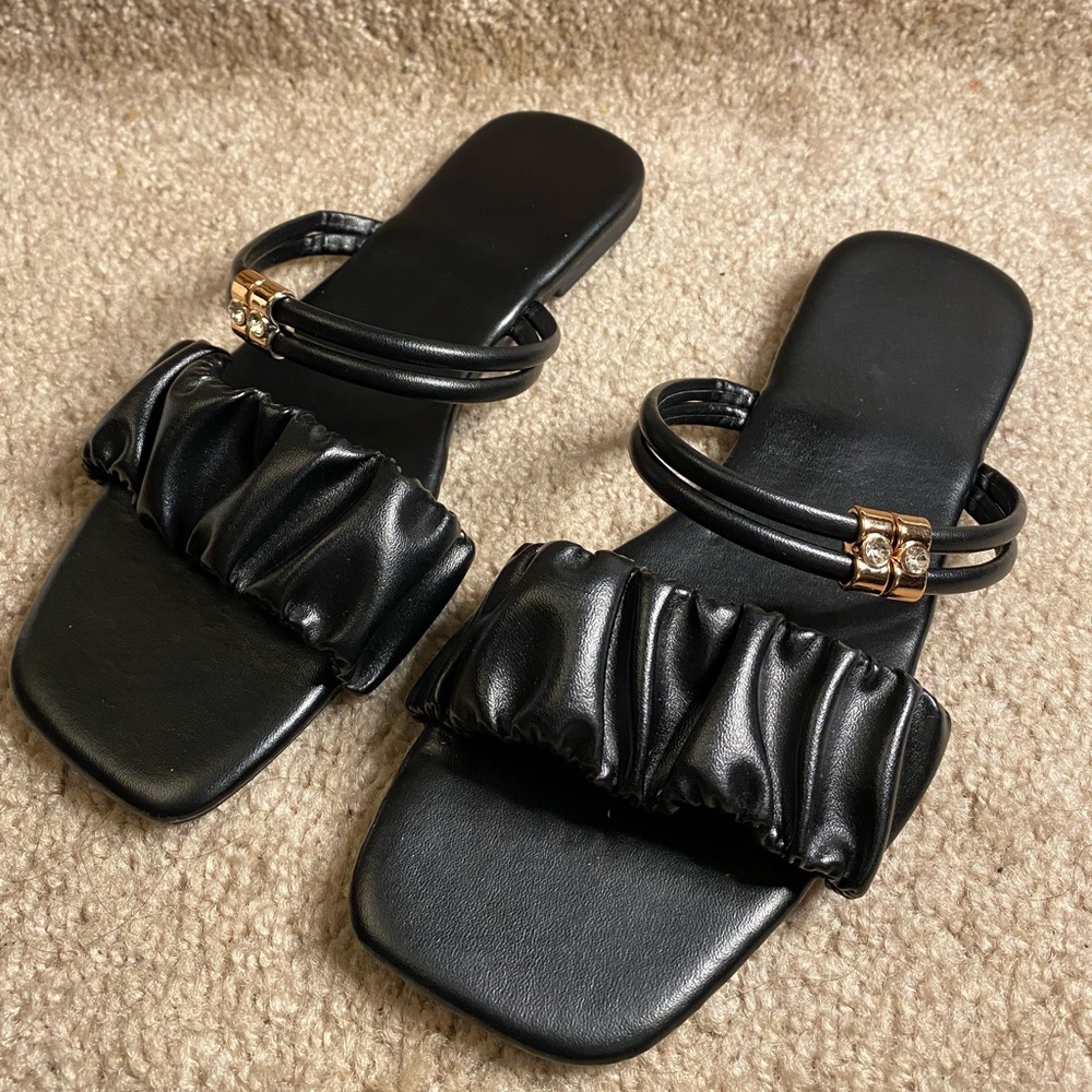 Ruched Slide Sandals